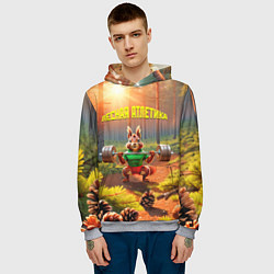 Толстовка-худи мужская Лесная атлетика, цвет: 3D-меланж — фото 2