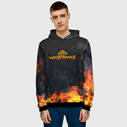 Толстовка-худи мужская Warframe шутер flame, цвет: 3D-черный — фото 2