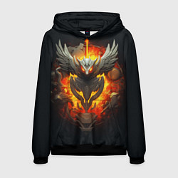 Толстовка-худи мужская Огненный символ орла, цвет: 3D-черный