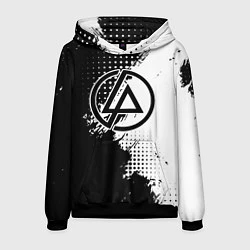 Толстовка-худи мужская Linkin park - черно-белая абстракция, цвет: 3D-черный