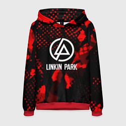 Толстовка-худи мужская Linkin park краски текстуры, цвет: 3D-красный