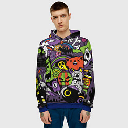 Толстовка-худи мужская Страшно веселые монстры, цвет: 3D-синий — фото 2