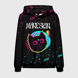 Толстовка-худи мужская Maneskin - rock star cat, цвет: 3D-черный