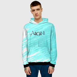 Толстовка-худи мужская Aion текстура рпг, цвет: 3D-черный — фото 2