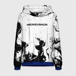 Толстовка-худи мужская Nickelback серый дым рок, цвет: 3D-синий