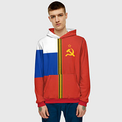 Толстовка-худи мужская Россия и СССР, цвет: 3D-красный — фото 2