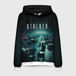 Толстовка-худи мужская S T A L K E R - City, цвет: 3D-белый