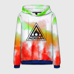 Толстовка-худи мужская Adema рок бенд текстура, цвет: 3D-синий