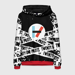 Толстовка-худи мужская Twenty one pilots stripes steel, цвет: 3D-красный