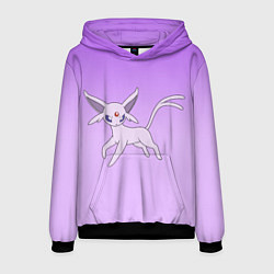 Толстовка-худи мужская Espeon Pokemon - розовая кошка покемон, цвет: 3D-черный