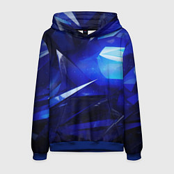 Толстовка-худи мужская Black and blue abstract background sport style, цвет: 3D-синий