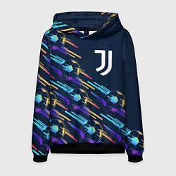 Толстовка-худи мужская Juventus градиентные мячи, цвет: 3D-черный
