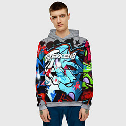 Толстовка-худи мужская Tekken 8 уличная битва, цвет: 3D-меланж — фото 2