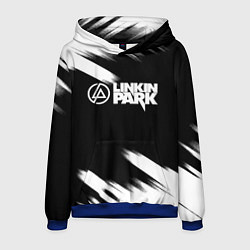 Толстовка-худи мужская Linkin park рок бенд краски, цвет: 3D-синий