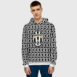 Толстовка-худи мужская Juventus pattern fc, цвет: 3D-белый — фото 2