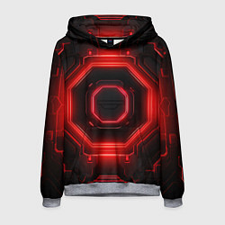 Толстовка-худи мужская Nvidia style black and red neon, цвет: 3D-меланж