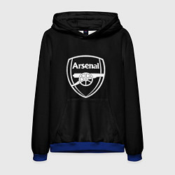 Толстовка-худи мужская Arsenal fc белое лого, цвет: 3D-синий