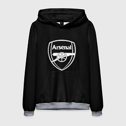 Толстовка-худи мужская Arsenal fc белое лого, цвет: 3D-меланж