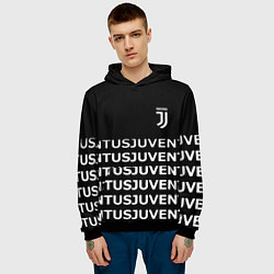 Толстовка-худи мужская Juventus pattern fc club steel, цвет: 3D-черный — фото 2