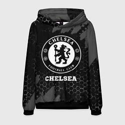 Толстовка-худи мужская Chelsea sport на темном фоне, цвет: 3D-черный