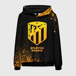 Толстовка-худи мужская Atletico Madrid - gold gradient, цвет: 3D-черный