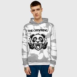 Толстовка-худи мужская The Offspring рок панда на светлом фоне, цвет: 3D-белый — фото 2