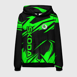 Толстовка-худи мужская Skoda - green uniform, цвет: 3D-черный