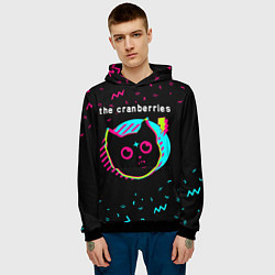 Толстовка-худи мужская The Cranberries - rock star cat, цвет: 3D-черный — фото 2