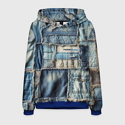 Толстовка-худи мужская Patchwork denim - vogue, цвет: 3D-синий