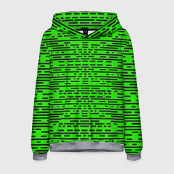 Толстовка-худи мужская Чёрные полосы на зелёном фоне, цвет: 3D-меланж