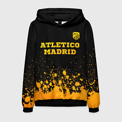 Толстовка-худи мужская Atletico Madrid - gold gradient посередине, цвет: 3D-черный