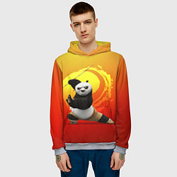 Толстовка-худи мужская Мастер По - Кунг-фу панда, цвет: 3D-меланж — фото 2