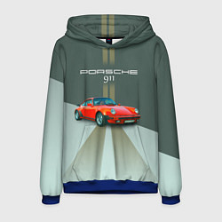 Толстовка-худи мужская Porsche спортивный немецкий автомобиль, цвет: 3D-синий