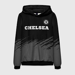 Толстовка-худи мужская Chelsea sport на темном фоне посередине, цвет: 3D-черный