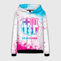 Толстовка-худи мужская Barcelona neon gradient style, цвет: 3D-черный