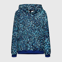 Толстовка-худи мужская Синий пёстрый текстурированный, цвет: 3D-синий