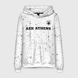 Толстовка-худи мужская AEK Athens sport на светлом фоне посередине, цвет: 3D-белый