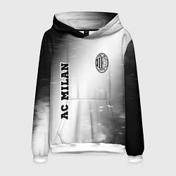 Толстовка-худи мужская AC Milan sport на светлом фоне вертикально, цвет: 3D-белый
