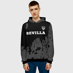Толстовка-худи мужская Sevilla sport на темном фоне посередине, цвет: 3D-черный — фото 2