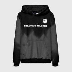 Толстовка-худи мужская Atletico Madrid sport на темном фоне посередине, цвет: 3D-черный