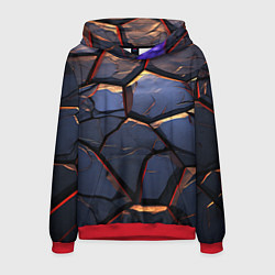 Толстовка-худи мужская Темная абстрактная объемная плитка, цвет: 3D-красный