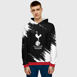 Толстовка-худи мужская ФК Тоттенхэм краски, цвет: 3D-красный — фото 2