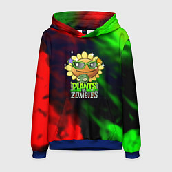 Толстовка-худи мужская Plants vs zombies огненный градиент, цвет: 3D-синий