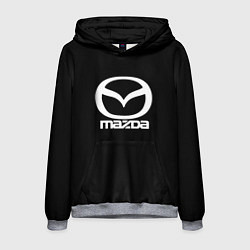 Толстовка-худи мужская Mazda logo white, цвет: 3D-меланж