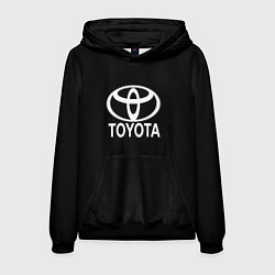 Толстовка-худи мужская Toyota white logo, цвет: 3D-черный