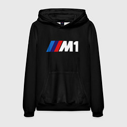 Толстовка-худи мужская BMW m1 logo, цвет: 3D-черный