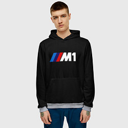 Толстовка-худи мужская BMW m1 logo, цвет: 3D-меланж — фото 2