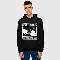 Толстовка-худи мужская Лучшие друзья человек икот, цвет: 3D-черный — фото 2