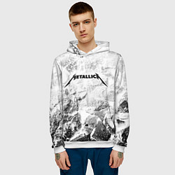 Толстовка-худи мужская Metallica white graphite, цвет: 3D-белый — фото 2