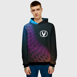 Толстовка-худи мужская Changan neon hexagon, цвет: 3D-черный — фото 2